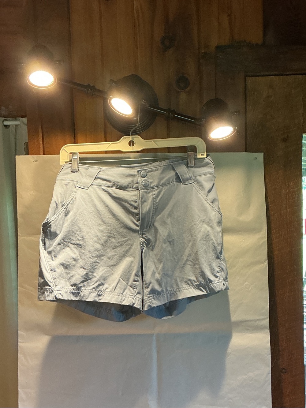 Light Blue Women's Athletic Shorts with Front Pockets